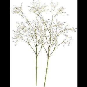 Emerald Kunstbloem Gipskruid - 2x - 68 cm - wit - losse tak - kunst zijdebloem - Gypsophila