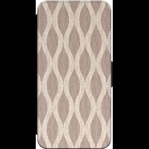 Leuke Telefoonhoesjes - Bookcase hoesje geschikt voor iPhone 14 - Abstract beige - Wallet case met pasjeshouder - Print / Illustratie - Beige