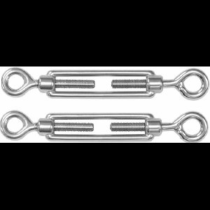 Dulimex Spanschroeven/draadspanner met oog/oog - 2x - 5cm - verzinkt zamak - 50kg - M5 schroefdraad