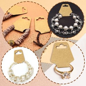 100pcs Jewelry Display Cards, Necklace Display Cards Jewelry Display Hanging Cards Bracelet Display Cards Keychain Display Cards Kraft Paper for Jewelry Earrings Anklets