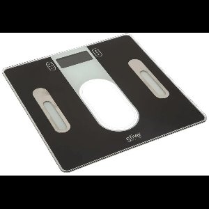 5Five Personen weegschaal Profi - zwart - glas/kunststof - 31 x 31 cm - digitaal - personenweegschalen