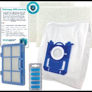 Multaparts® stofzuiger-APK set geschikt voor Philips PowerGo | Complete onderhoudsset met stofzuigerzakken type S-BAG (10 x), motorfilter (2 x), HEPA filter, geursticks (5 x), APK-checklist & APK-sticker | Maak je stofzuiger als nieuw