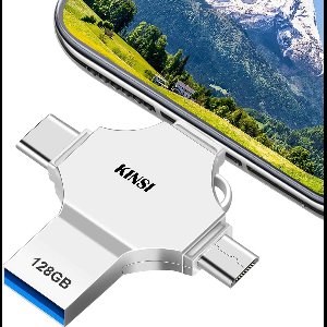 4-in-1 USB-stick - USB3.0 - Type-C/Lightning/USB-A/Android OTG - Compatibel met Smartphone, Android, Laptop & Tablet