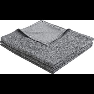 Verkoelende zomerdeken, 200 x 220 cm, grijs, zelfkoelende deken, dubbelzijdig gebruik, woondeken van katoen, wollige en zachte koeldeken voor volwassenen, koele gezellige bankdeken, reisdeken