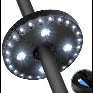 Vyzio - Parasol Lamp - 3 Helderheidsstanden Draadloos - 28 LED Parasolverlichting - Terras Sfeerverlichting - BRELLAGLO
