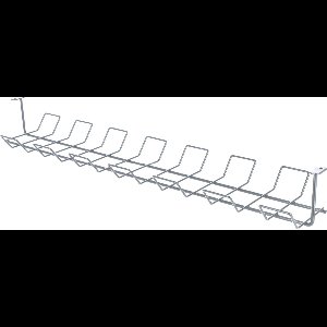 KADAX Kabelgoot horizontaal van staal, 72,5 x 16,5 x 8,7 cm, kabelafdekking, schroefbare kabelhouder, ondertafel kabelmand, kabelrooster (zilver)