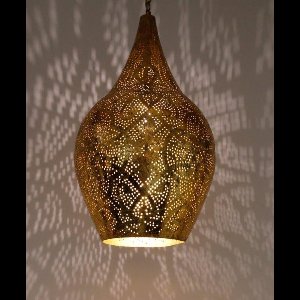 LM-Collection Ameera vaas Hanglamp - Ø28x55cm - E27 - vintage Goud - Metaal - hanglampen eetkamer, hanglamp zwart, hanglampen woonkamer, hanglamp slaapkamer, hanglamp kinderkamer, hanglamp rotan, hanglamp hout, hanglamp industrieel