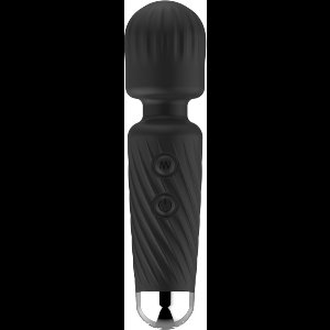 Cupitoys® Wand vibrator met reliëf - 12,5cm - Zwart - 16 standen - Vibrators voor vrouwen en mannen - Sex toys voor vrouwen en mannen