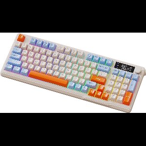 M96 Draadloos RGB Gaming Toetsenbord - Scherm - Multifunctionele Draaiknop - BT5.0/2.4G - PBT Ball Keycaps - Blueberry