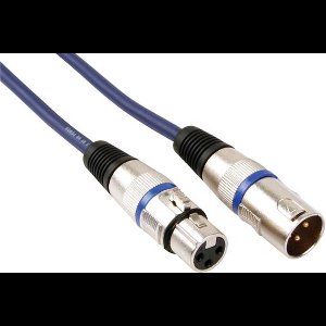 HQ-Power DMX-kabel, 1 x XLR mannelijk, 1 x XLR vrouwelijk, 1 m , verguld, perfect voor signaaloverdracht