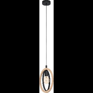 EGLO Basildon Hanglamp - E27 - 19 cm - Zwart/Bruin