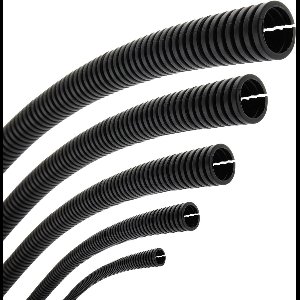 Flexibele Kabelgoot met Sleuf - 21mm Binnendiameter, 5 Meter Zwart - Voor Kabelbescherming en Bundeling