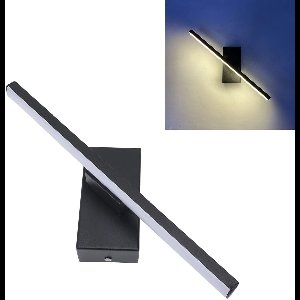 Minimalistische Draaibare Moderne Wandlamp LED， 40cm Aluminium Wandverlichting IP65 Waterdicht voor Binnen en Buiten， 330° Roterende Sfeerverlichting voor Slaapkamer Woonkamer en Gang， Warm Wit Licht zwart