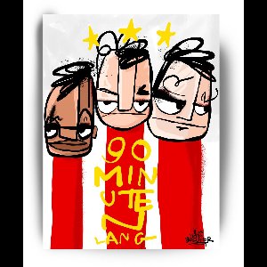 Ajax fans. Amsterdam 90 minuten lang art. - Meerdere kleuren - Plexiglas 30 x 40 cm