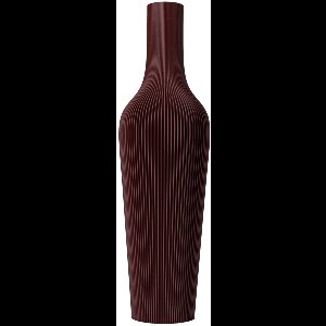 Slimprint Vaas GROOVE, Bordeaux Rood, D14,7 x H50 cm, Smalle Vaas met Gestreept Motief voor Pampas Pluimen, Gerecycled Biokunststof