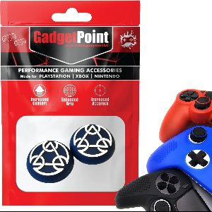 Gadgetpoint - Thumb Grips voor PlayStation, PS5, Xbox X/S, One & Switch Pro Controller - Gaming Thumbgrips - Performance Anti-Slip Thumbsticks - Bescherming Accessoires - Space - Blauw/Wit