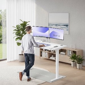 Elektrisch Zit-Sta Bureau 160x80cm – Stil Dubbel Motor Systeem – 3 Geheugenstanden – USB & USB-C – Tot 160KG Draagkracht – Kabelmanagement – Hoogte Verstelbaar 62–127cm – Modern Ergonomisch Sta Bureau – Wit – House&Garden