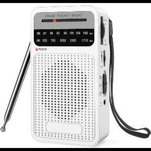 Radio Noodradio Kleine Draagbare Radio Portable AM FM Radio Met Beste Ontvangst 72 Uur Batterijduur Noodpakket Denk Vooruit Luide Speaker 2 AA Batterijen Koptelefoonaansluiting voor Binnen Buiten Noodgebruik zilver