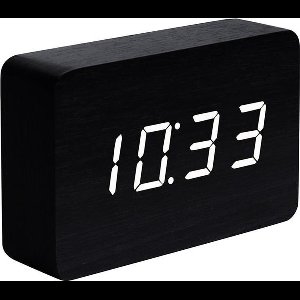 Gingko Wekker - Alarmklok Brick Click Clock zwart - oplaadbaar