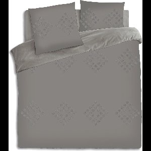 Atmosphera Dekbedovertrek set met 2 kussenslopen 240x220cm Tuft grijs