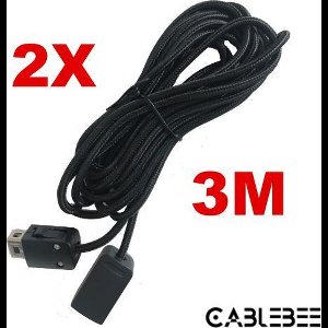 2x Cablebee verlengkabel geschikt voor Nintendo mini classic NES/SNES controller nylon zwart 3 meter