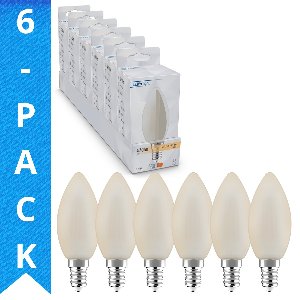 LED's Light LED Lampen Kaars E14 - Melk glas - Warm wit licht - 470 lm - 6PACK - Lamp - Kaarslamp - Kaarslampjes