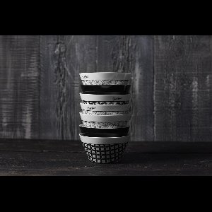 Dutch Rose Zwart/Wit Kom #Fun - Ø14cm - Wit