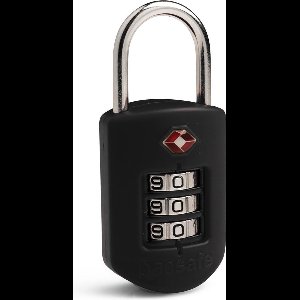 Pacsafe Prosafe 1000-TSA kofferslot 3 cijferig-Reisslot-Bagageslot-USA bagageslot-Zwart (Black)