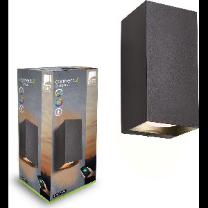 EGLO connect.z Eremitana-Z Smart Wandlamp Buiten- GU10 - 24 cm - Zwart - Instelbaar RGB & wit licht - Dimbaar - Zigbee