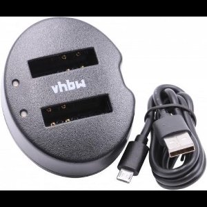 Tweevoudige Accu oplader voor Nikon EN-EL12 Accu's - Zwart