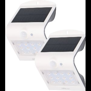 Proventa Set van 2 Solar Wandlampen buiten met bewegingssensor - Draadloos - Wit