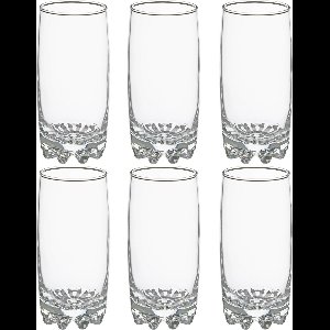 Secret de Gourmet - Longdrink glazen Tin - 6x stuks - 380 ml - sap/water/drinkglazen