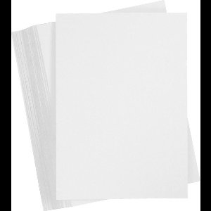 Karton - Hobbykarton - Wit - DIY - Kaarten Maken - A2 - 42x60cm - 250 grams - Creotime - 100 vellen