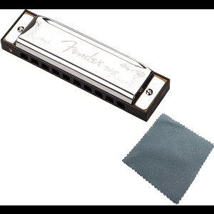 Fender mondharmonica C Blues Deluxe harmonica met Specter Polish doek - Mondharmonica voor Volwassenen