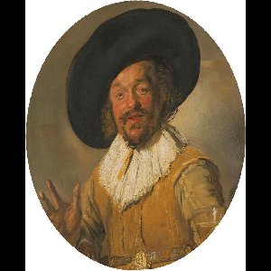 De vrolijke drinker, Frans Hals - Foto op Behangcirkel - ⌀ 80 cm