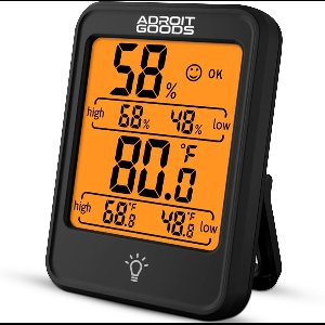 AdroitGoods - Digitale Hygrometer Indoor Thermometer - Zwart - Temperatuur Vochtigheid Meter