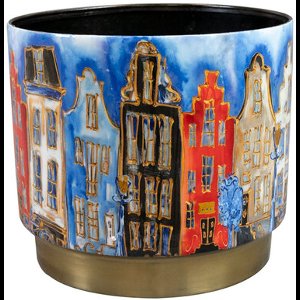 Ter Steege Bloempot "Canalhouses" Metaal Multicolour D 17 cm H 15 cm