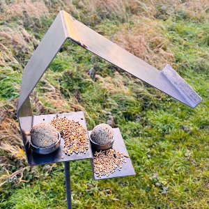 Voederhuis| Vogelhuis | XL | Cortenstaal | op standaard