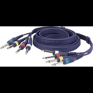 DAP kabel, 4 x Jack Mono - 4 x Jack Mono, 3m