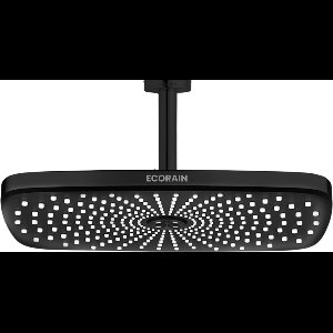 EcoRain© 30% Waterbesparende Regendouchekop Melvin 30 CM met Plafond Douchearm - Hoge Druk - Universele Aansluiting - Anti-kalk Douchekop - 2 jaar garantie - Zwart