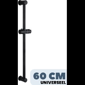 EcoRain© Glijstang voor Glijstangset met Handdouche 60 CM - Glijstang van Roestvrij Staal RVS SS 304 - Verstelbaar en Draaibare Douchekophouder - 2 jaar garantie - Zwart
