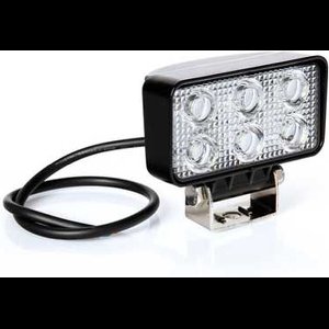 Lampa WL-2 hulplamp – 6 LED’s – 12/24V – 18W – 6000K – aluminium behuizing, IP67 waterdicht, met stalen bevestigingsbeugel – niet goedgekeurd voor gebruik op de openbare weg