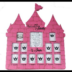 Fotolijst meisje - mijn eerste jaar - kasteel - roze