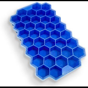 UDUTCH Siliconen IJsblokjesvormen Set 3 stuks | Honingraatontwerp | BPA-vrij | IJsklontjes | IJsblokjes Maken Voor Feest, Cocktail, IJskoffie, IJsblokjes Thuis & Bar | Blauw