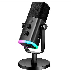 FIFINE AM8 - Gaming Microfoon Dynamische - Podcast Streaming PC PS4 PS5 - Ruisonderdrukking - Touch Mute Knop - USB RGB - Zwart