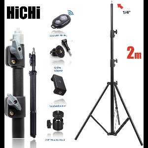 HiCHi® 8806 Statief Smartphone schroef 1.4” - Camerastatief - statief Telefoon inclusief Bluetooth Afstandsbediening – Tel.houder - 360° Draaigreep en GoPro Munt - Lichtstatief - Tripod - Statief Smartphone - Licht standaard - Lamp statief - Statieve