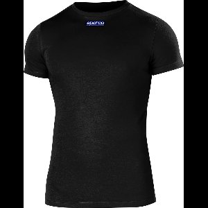 Sparco B-ROOKIE T-SHIRT Zwart – Comfortabele Katoenen Onderkleding voor Gaming en Motorsport - Zwart