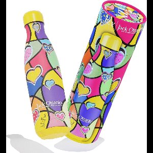 IZY Drinkfles - 46 Hearts of Diamonds - Inclusief donatie - Waterfles - Thermosbeker - RVS - 12 uur lang warm - 500 ml