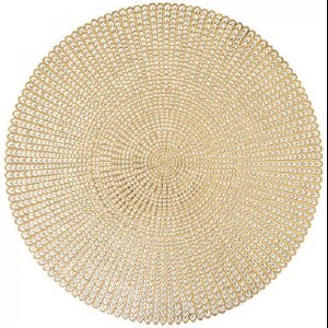 Placemats - Rond - 38 cm - 4 stuks - Onderlegger - Hitte bestendig - delicatesse goud d41 - Luxe uitstraling