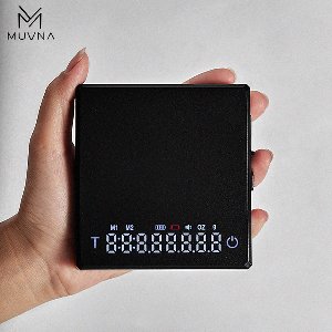 MUVNA - Koffie Barista weegschaal - Mini Smart Coffee Scale - Met kalibreerfunctie - Espresso - Filter - Digitaal - 0,1 gram nauwkeurig - 2 programma's - Zwart